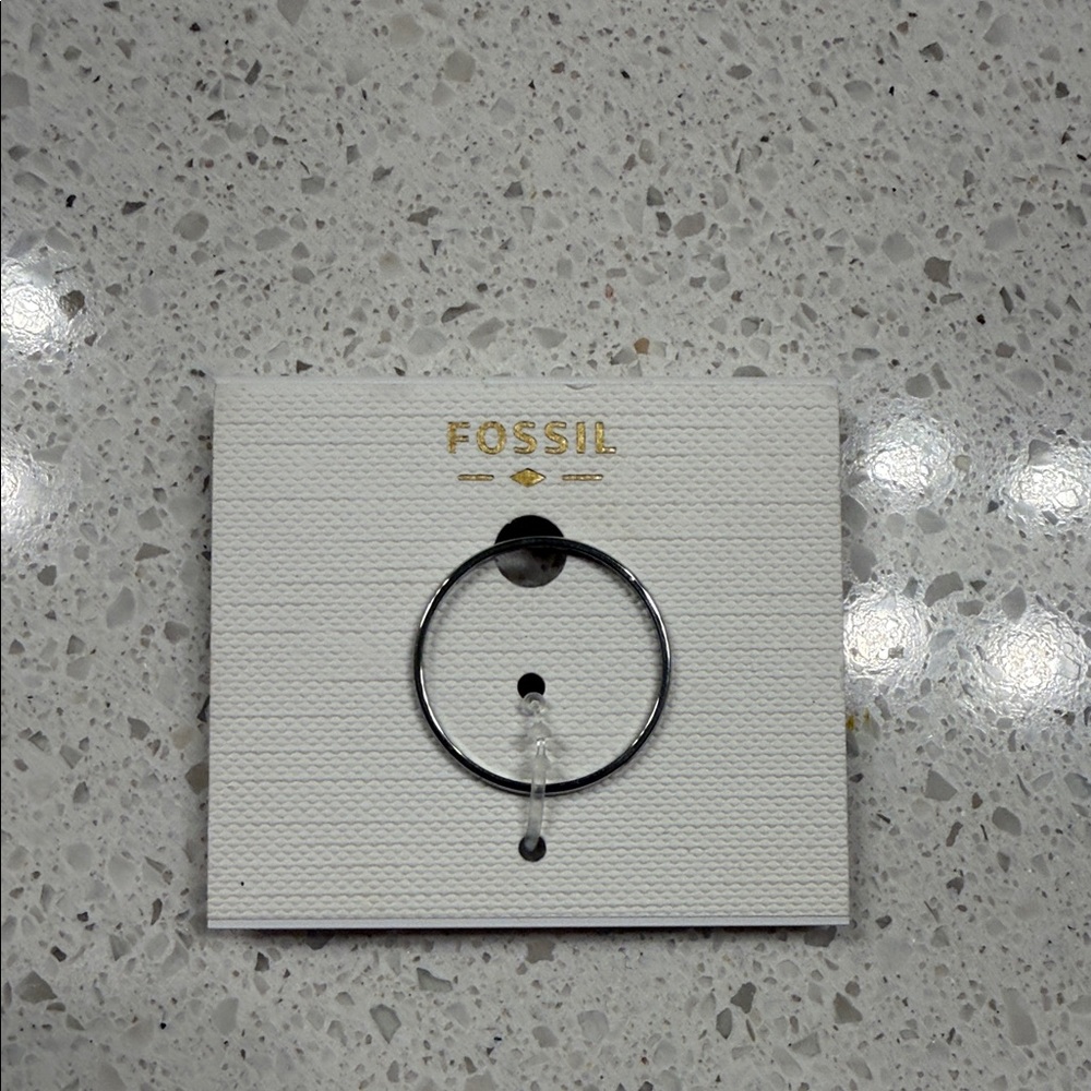 Fossil Shiny Silver Hoop Earrings